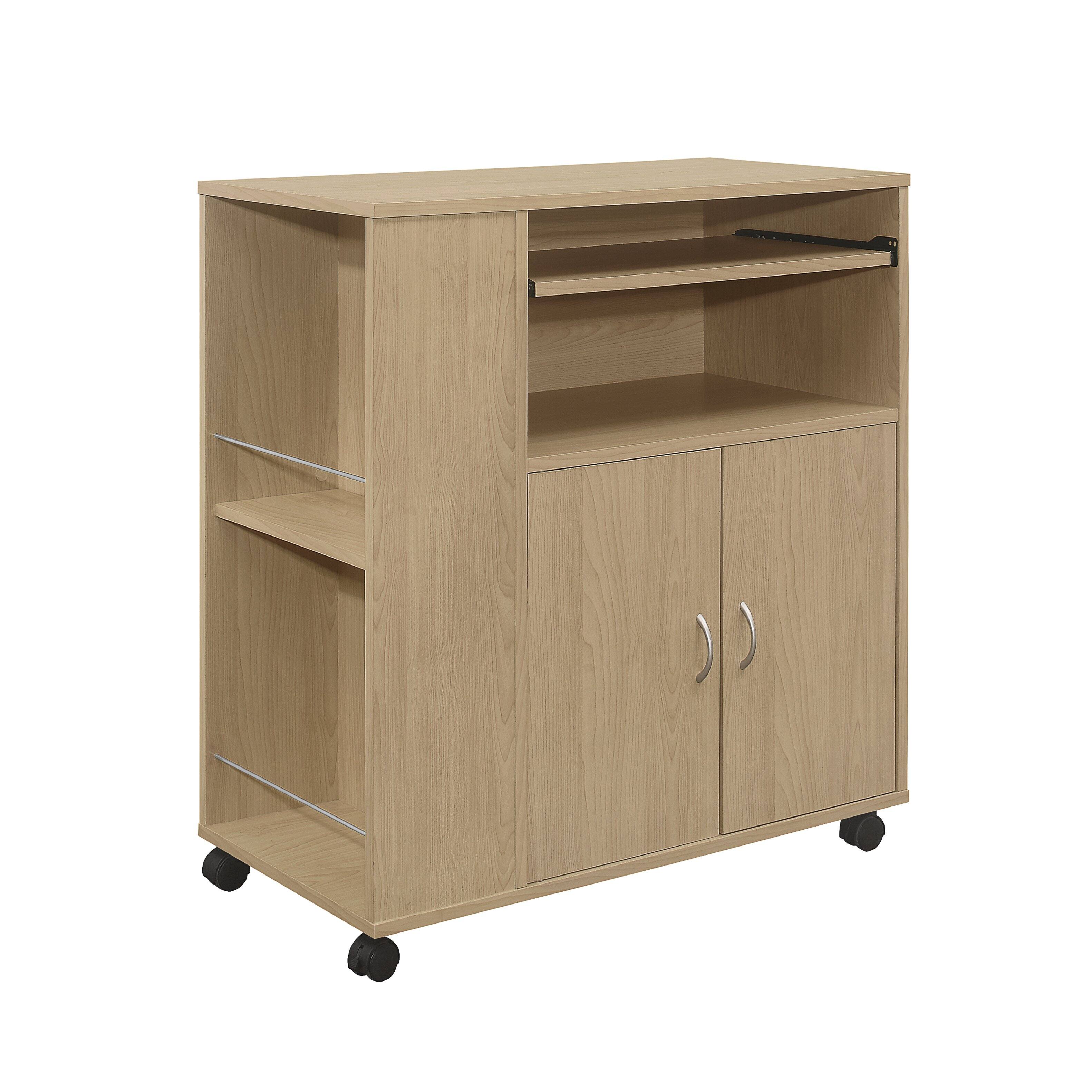Back. Kings Brand Furniture - Kings Brand Furniture Alaina Kitchen Island Rolling Cart on Wheels with Storage Cabinet - Natural.