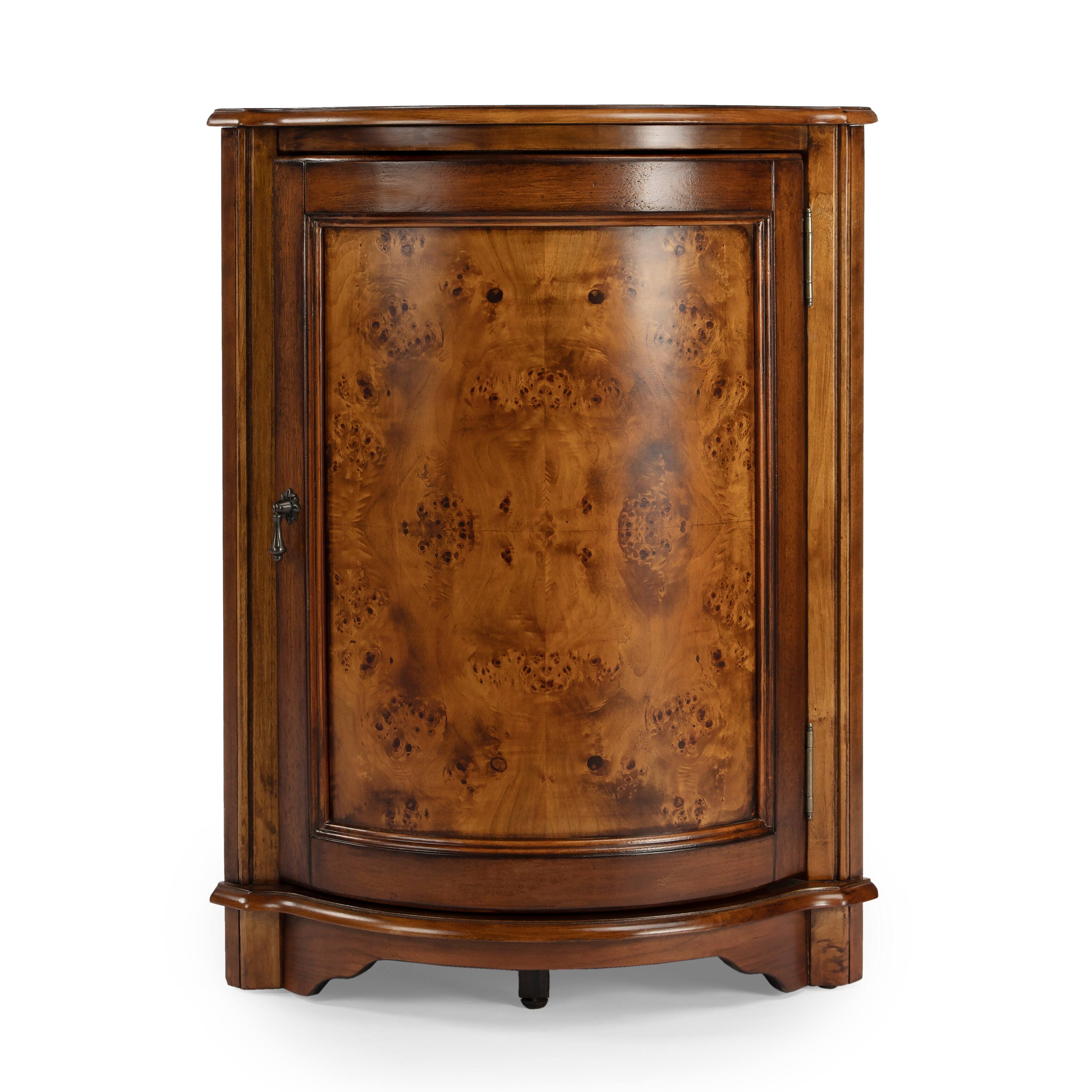 Alt View 4. Butler Specialty - Durham 22.75 in. W Triangular Wood 1 Door Corner Cabinet - Medium Brown.