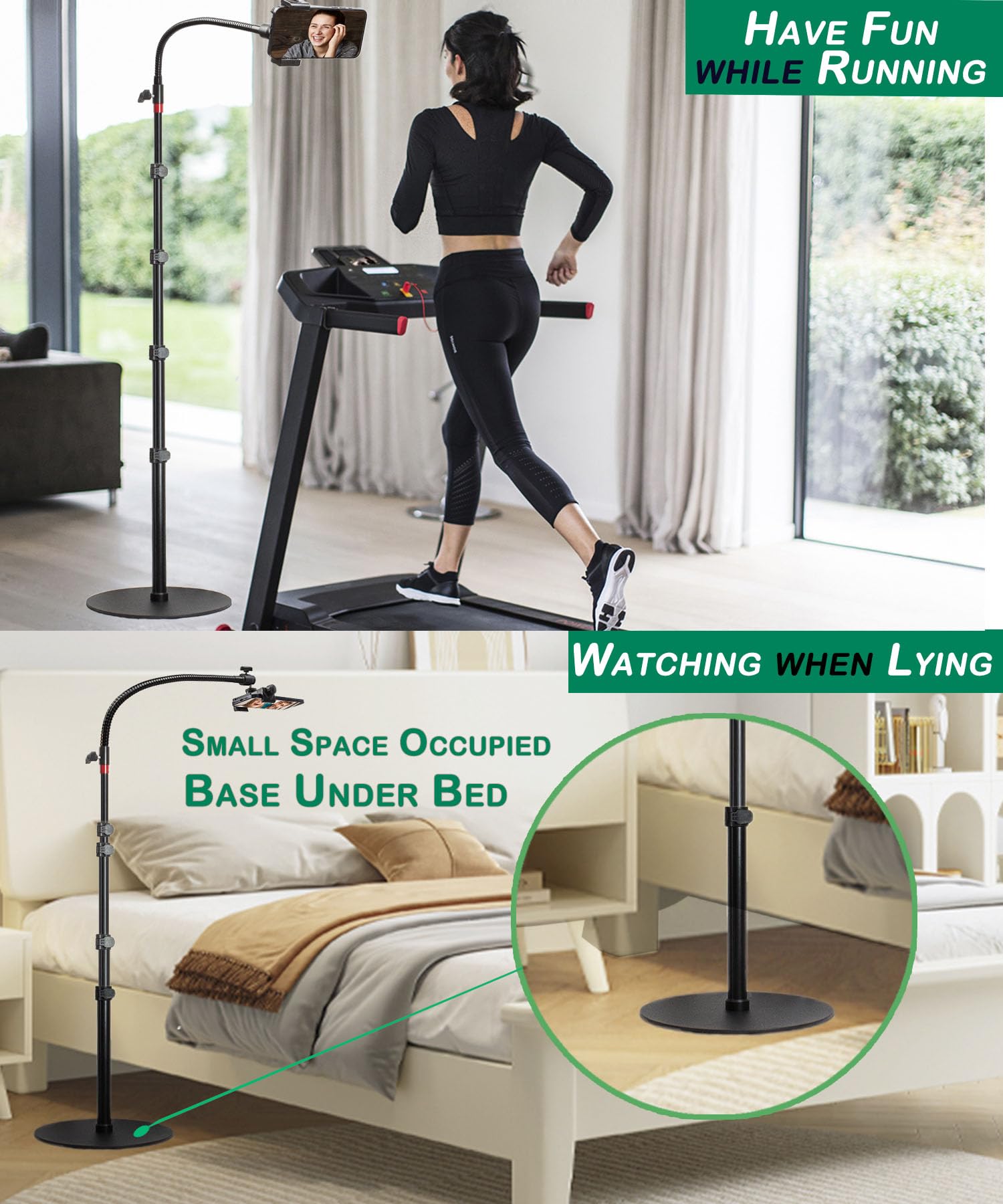 - Have Fun While Running
- Watching When Lying
- Small Space Occupied Base Under Bed