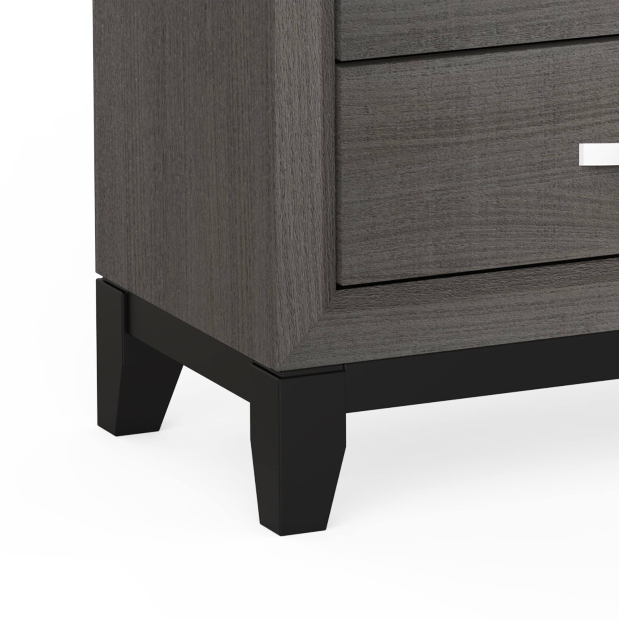 Alt View 5. Vaczon - Sleek 5-Drawer Chest with Two-Tone Design Wooden Legs, Perfect for Bedroom or Living Room Storage - Gray.