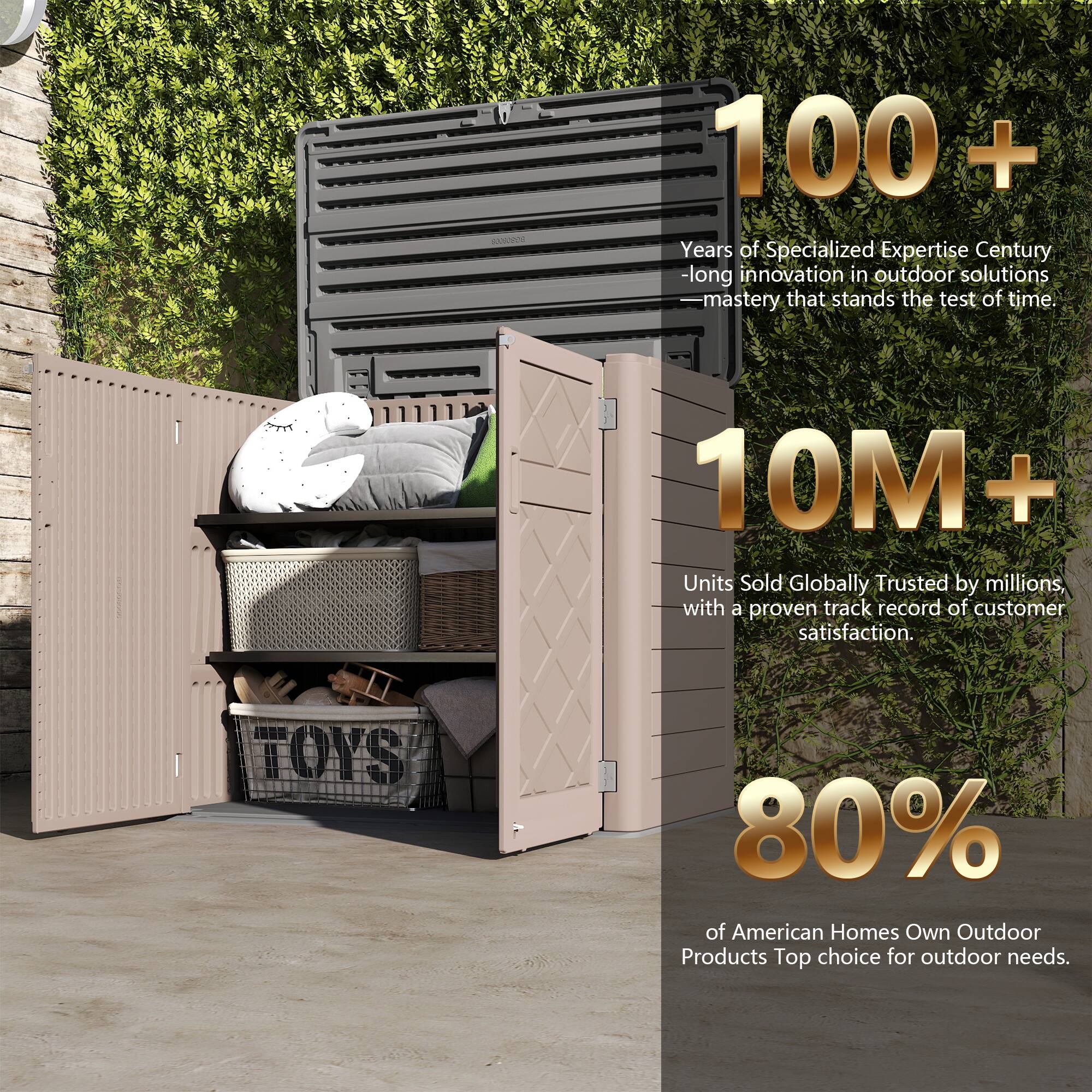 100+ Years of Specialized Expertise  
Century-long innovation in outdoor solutions  
Mastery that stands the test of time.

10M+ Units Sold Globally  
Trusted by millions, with a proven track record of customer satisfaction.

80% of American Homes Own Outdoor Products  
Top choice for outdoor needs.