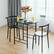Left. Costway - 3 Pcs Dining Set 2 Chairs and Table Compact Bistro Pub Breakfast Home Kitchen Black - Black.