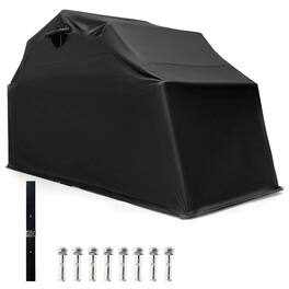 Costway - 11.2' x 4.5' x 6.3' Waterproof Motorbike Storage Tent Outdoor Motorcycle Shelter - Black