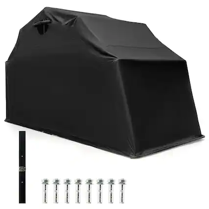 Front. Costway - Costway 11.2' x 4.5' x 6.3' Waterproof Motorbike Storage Tent Outdoor Motorcycle Shelter - Black.