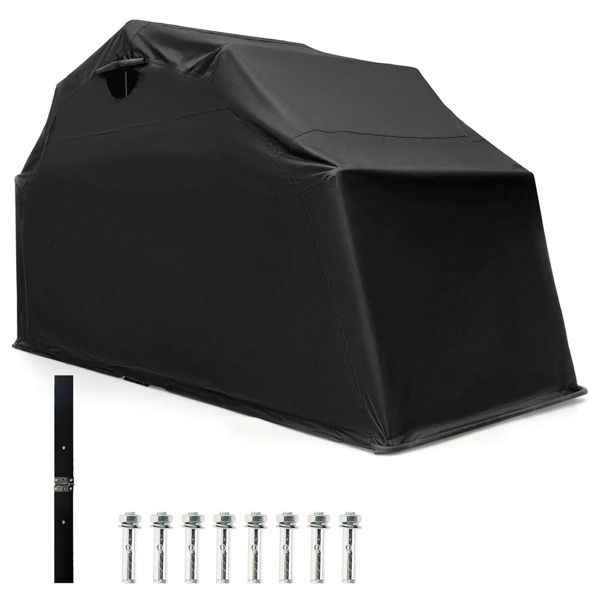 Front. Costway - Costway 11.2' x 4.5' x 6.3' Waterproof Motorbike Storage Tent Outdoor Motorcycle Shelter - Black.