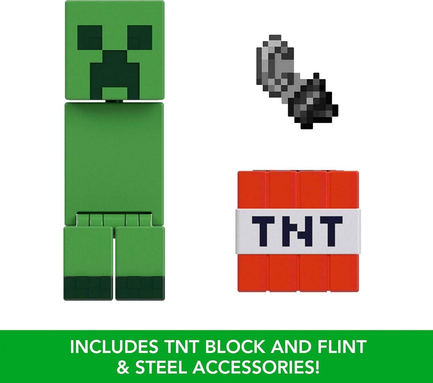 The corrected text is: "Includes TNT Block and Flint & Steel Accessories!"