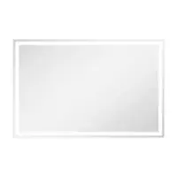 LOVMOR - 55 x 36 Inches Tempered Glass LED Bathroom Mirror with Anti-Fog & 3-Color Dimmable Lighting - Silver - Front_Zoom