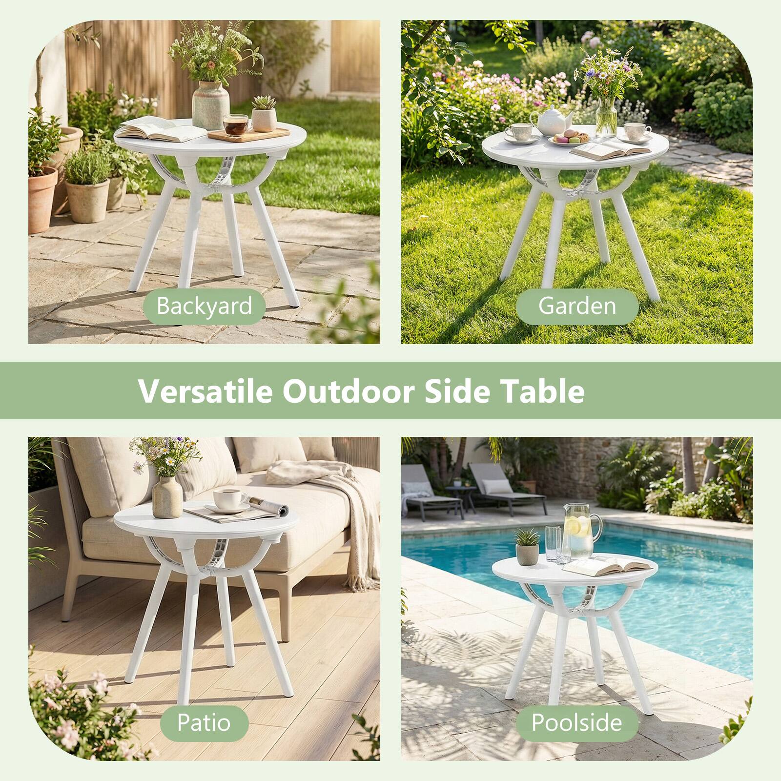 Backyard Garden  
Versatile Outdoor Side Table  
Patio Poolsides