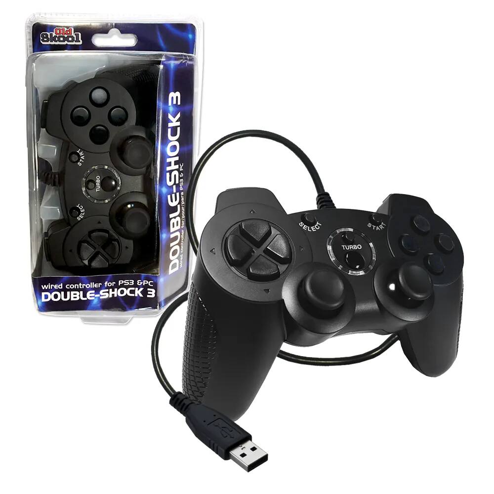 Old Skool M START PC & TURBO DOUBLE-SHOCK 3 PS2 SELECT tor/pour/para controller DOZVA controller for PS3 & PC wired DOUBLE-SHOCK 3  
DELECT  
START TURBO
