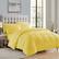 Front. Sweet Home Collection - All Season Reversible Bed-in-A-Bag Solid Color Comforter & Sheet Set, Twin XL - Yellow.