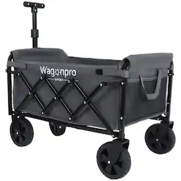 Mondawe - Expandable Dual-Layer Wagon Utility Carts w/ 225LBS Capacity, 360° All-Terrain Wheels - Gray