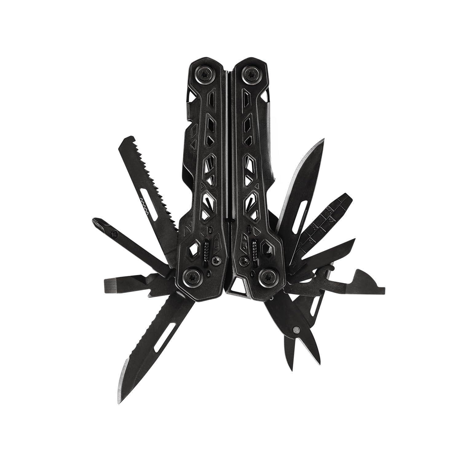 Alt View 6. Dapper Styles - Gear Truss Multitool Gifts For Men 17-in-1 Edc Nose Pliers Includes Pocket And Bottle Opener Accessories - Gray Standard Sheath.