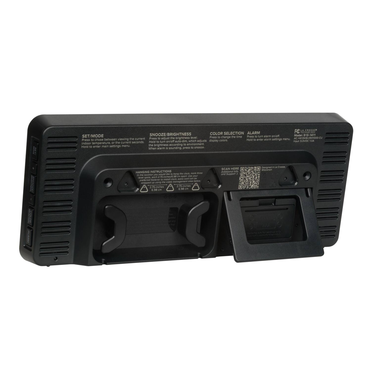 FC LAERUS50 L SELECTION ALARM f SNOOZE/BRIGHTNESS COLOR na -5811 SET/MODE Press to mu slarm mvult Model MUE Press - change the se  viewing the cument Pess - agus The prightness semtings menu - S. Press to chose between dspiny ceioms no  anter Borm nda seconds n - ture anot uto  which adusts - saVes inner temperature - the cument the brightness accorting -o eonomen Hote -e enter main semings menu whan Bm - sounding areus to snoure HANSING INSTRUCTIONS -e - - - - - I - a Pactes - - - - - - - - - - 2rm aure mnare - i n - menogement - - - - wmg t - 7.nches PScnes om  - & - SCAN HERE ARn - and Sucson . Degnen . L - Watrsm W

---

**Corrected Text:**

FC LAERUS50 L SELECTION ALARM f SNOOZE/BRIGHTNESS COLOR na -5811 SET/MODE  
Press to change the settings while viewing