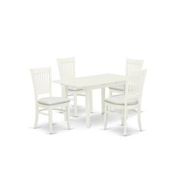 East West Furniture - Dining Table- Dining Chairs - Brown