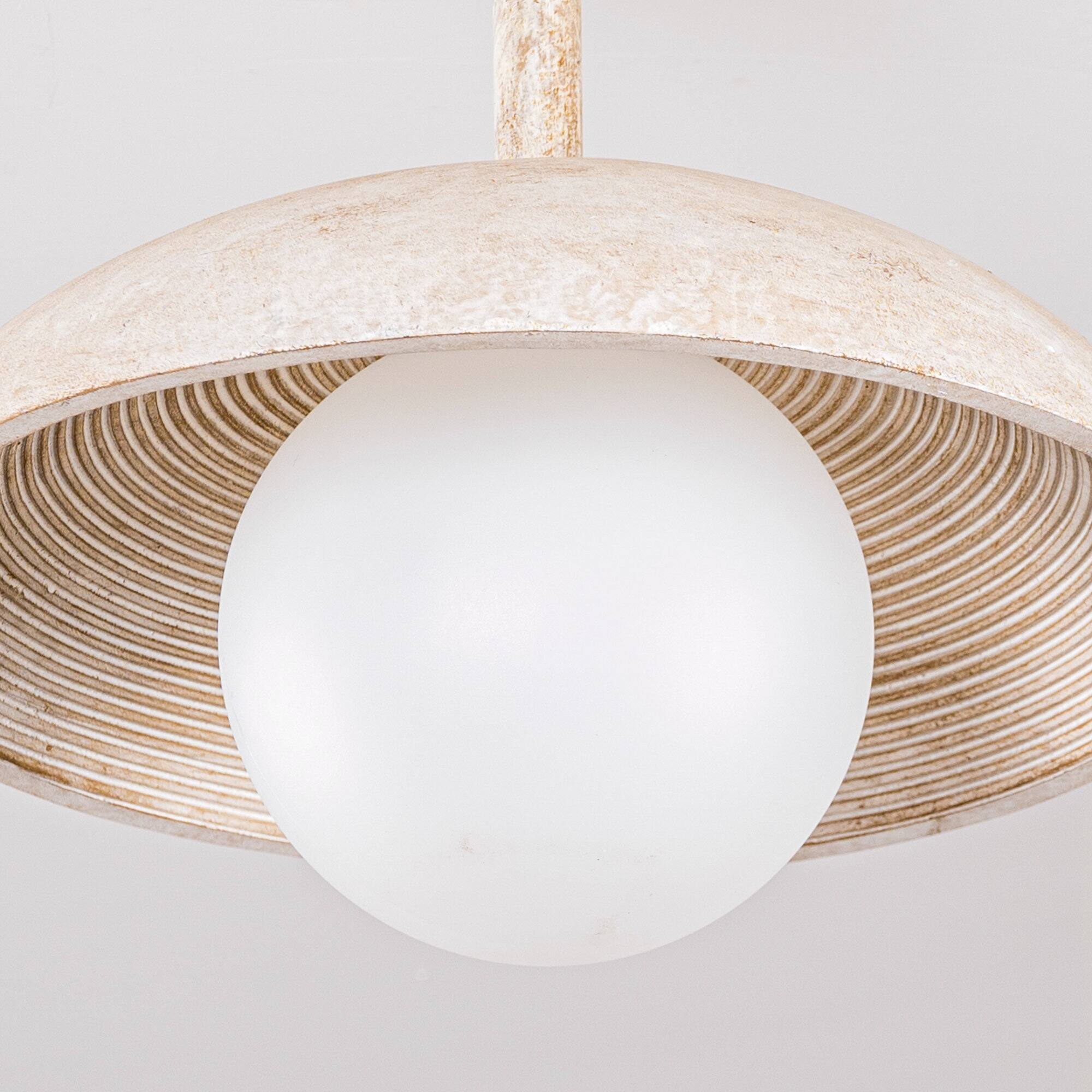 Alt View 5. Parrot Uncle - 10.6 in. 1-Light Antique White Bowl Semi-Flush Mount Ceiling Light - Antique White.