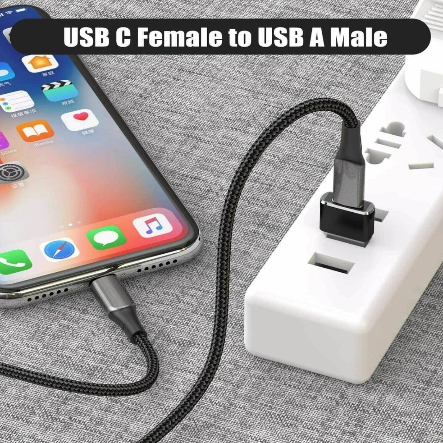 USB C Female to USB A Male