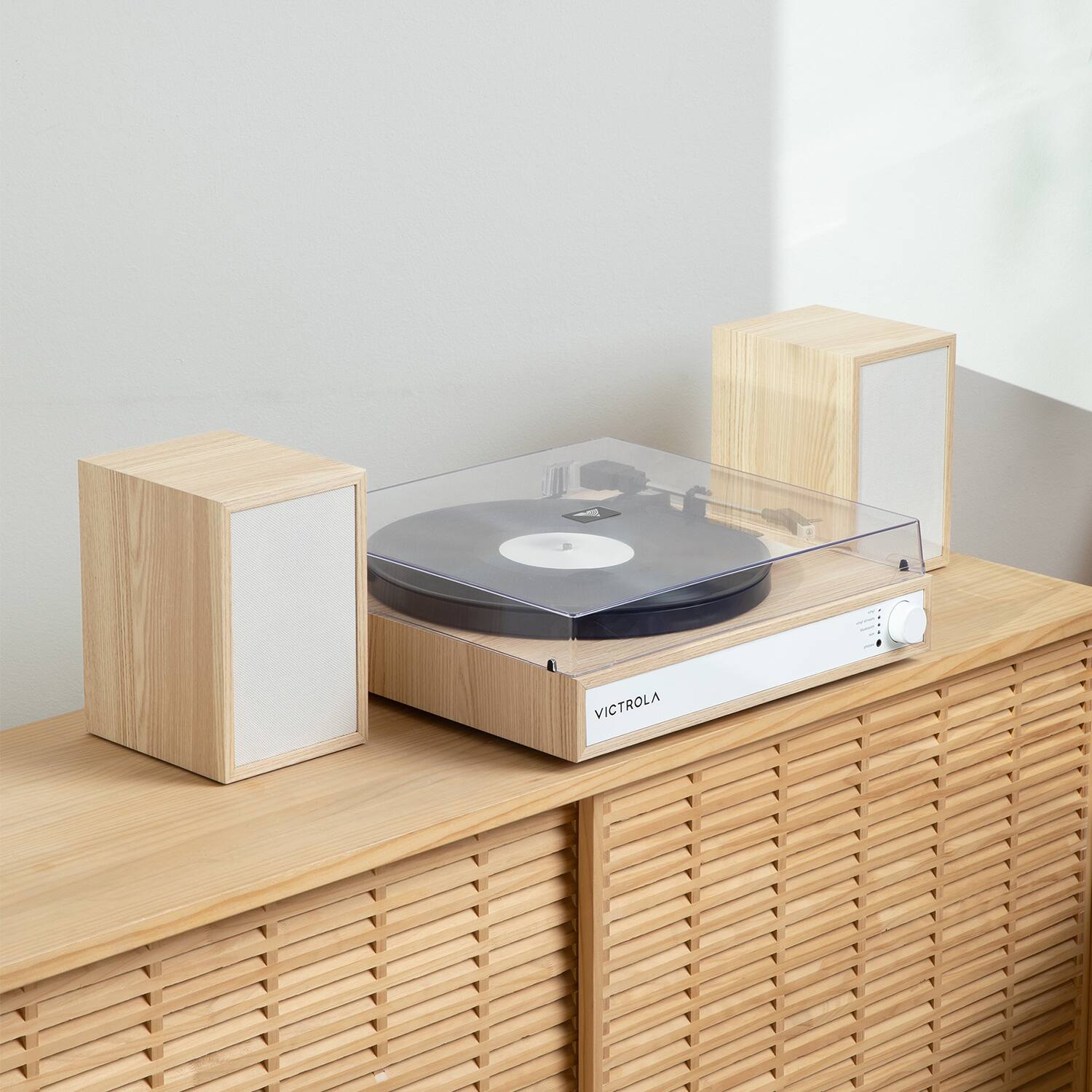 Alt View 17. Victrola - Victrola Harmony Bluetooth Turntable System with Speakers - Natural.