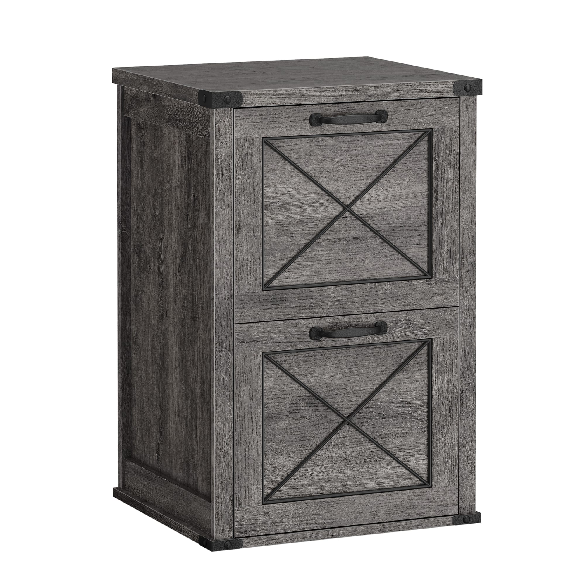 Songmics Home - File Cabinet, Filing Cabinet with 2 File Drawers, Printer Stand, Fit A4, Letter Size, Hanging File Folders - Misty Gray