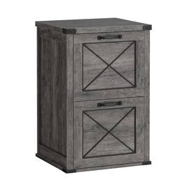 Songmics Home - File Cabinet, Filing Cabinet with 2 File Drawers, Printer Stand, Fit A4, Letter Size, Hanging File Folders - Misty Gray