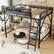 Left. GOODSILO - Full Size Metal Loft Bed with Storage Shelves and Ladder for Kids and Teens - Black.