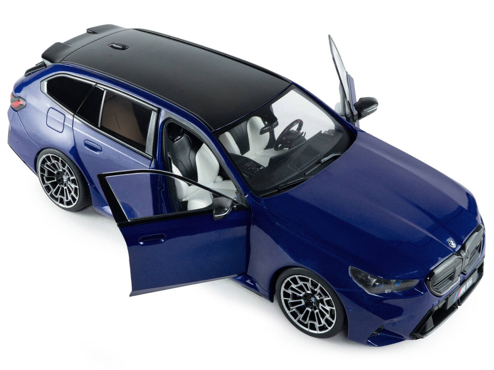 Alt View 1. Solido - 2025 BMW M5 Touring Marina Bay Blue Metallic with Black Top 1/18 Diecast Model Car by Solido.