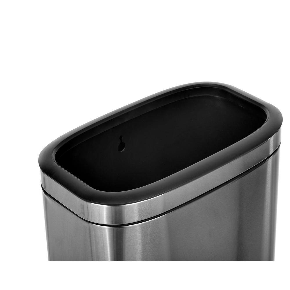Left. Alpine Industries - Stainless Steel 10.5 Gallon Kitchen Indoor Trash Can - Stainless Steel.