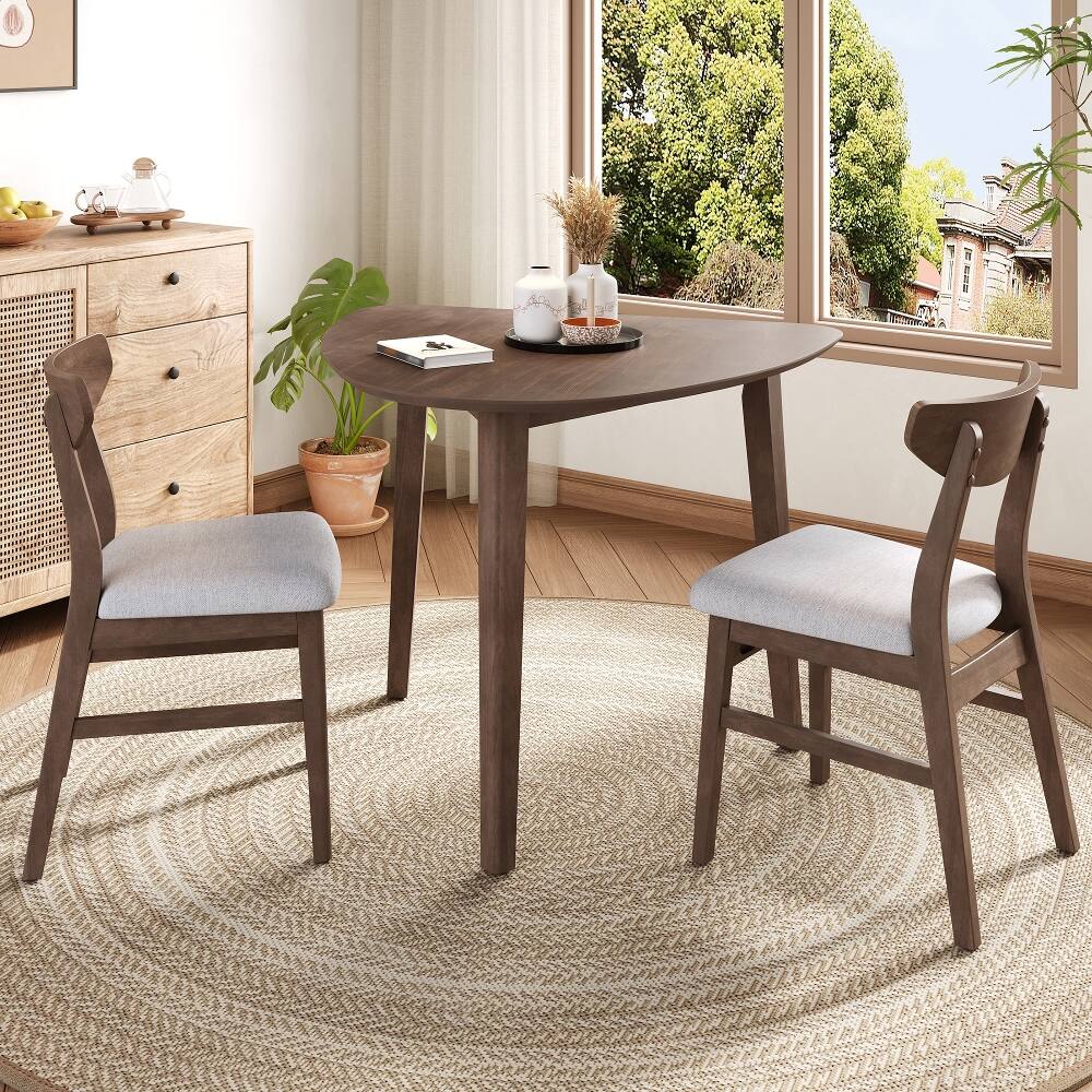 Alt View 10. Loheer - Loheer Triangular Wood Table 36 Inch Modern Geometric Side Table for Living Room Bedroom Small Space Brown - Brown.