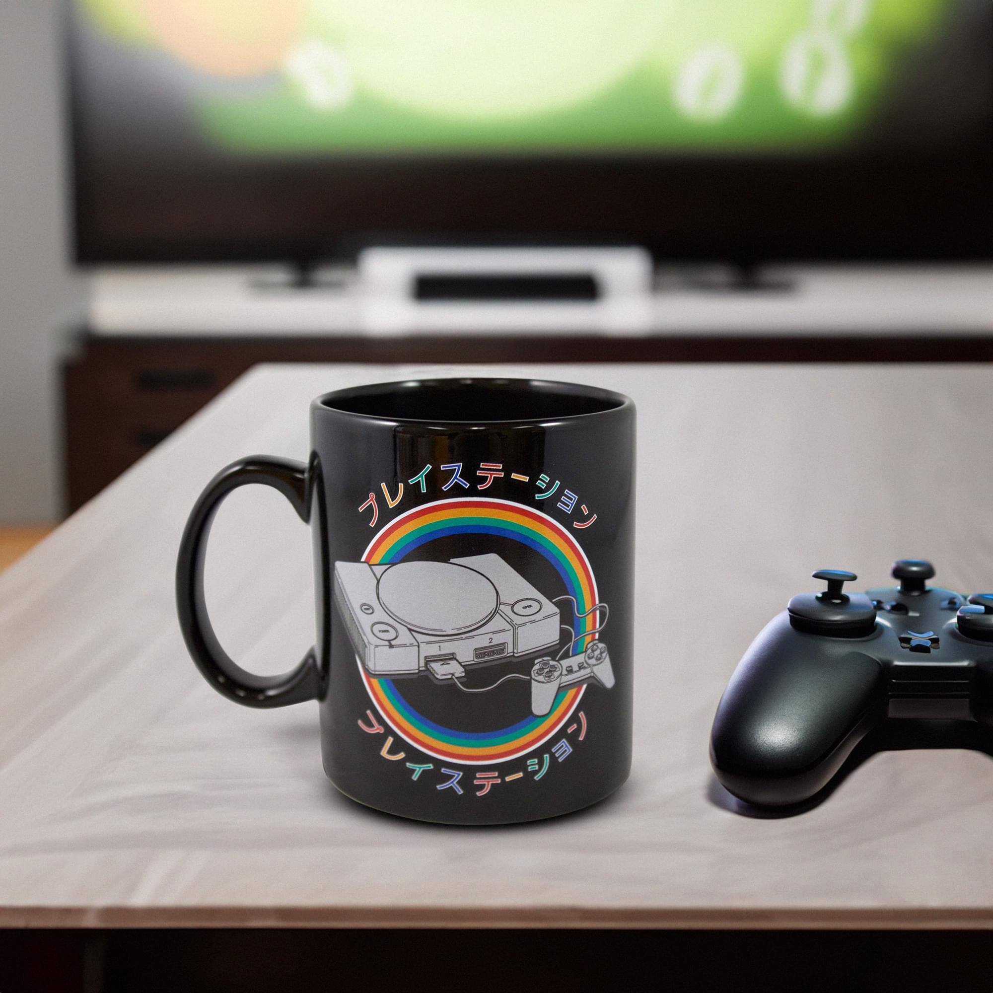 Alt View 2. Just Funky - PlayStation Kanji Console 20oz Coffee Mug - Black/White.