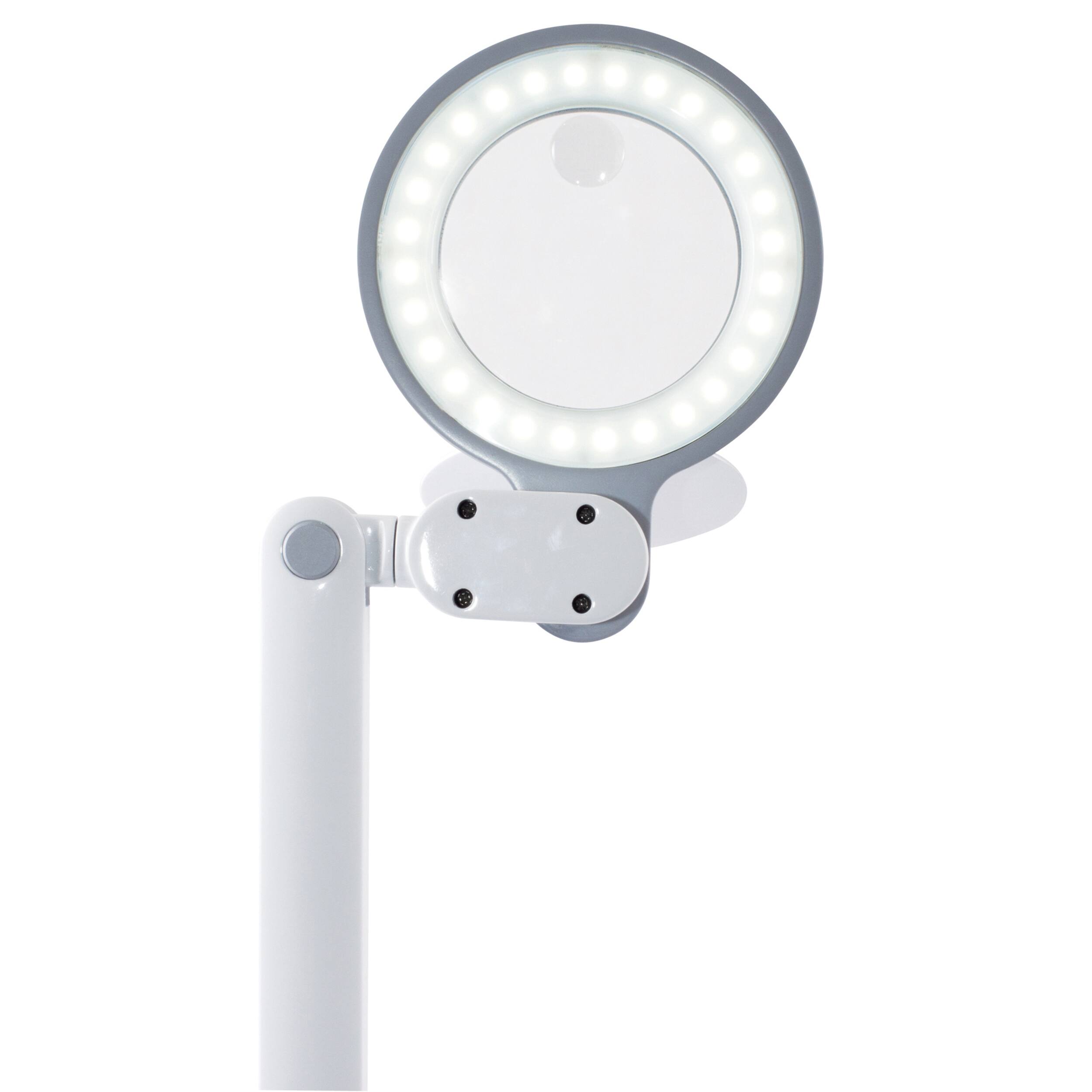 Alt View 4. OttLite - Space-Saving LED Magnifier Desk Lamp - White.