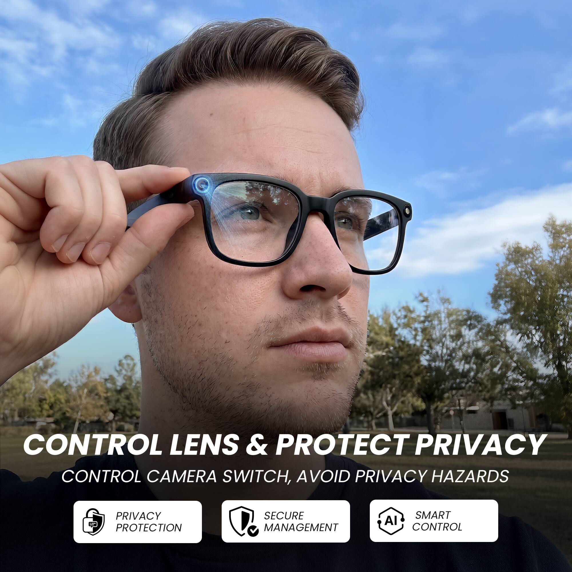 CONTROL LENS & PROTECT PRIVACY  
CONTROL CAMERA SWITCH, AVOID PRIVACY HAZARDS  
PRIVACY PROTECTION  
SECURE MANAGEMENT  
SMART AI CONTROL