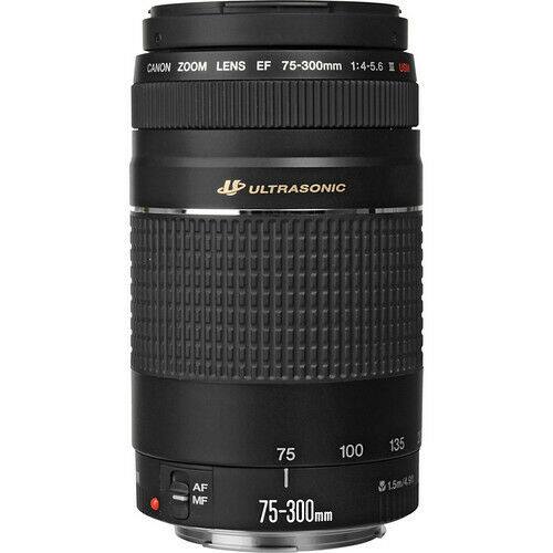 Canon EF 75 300mm f/4 5.6 III USM Lens (International Model) Black