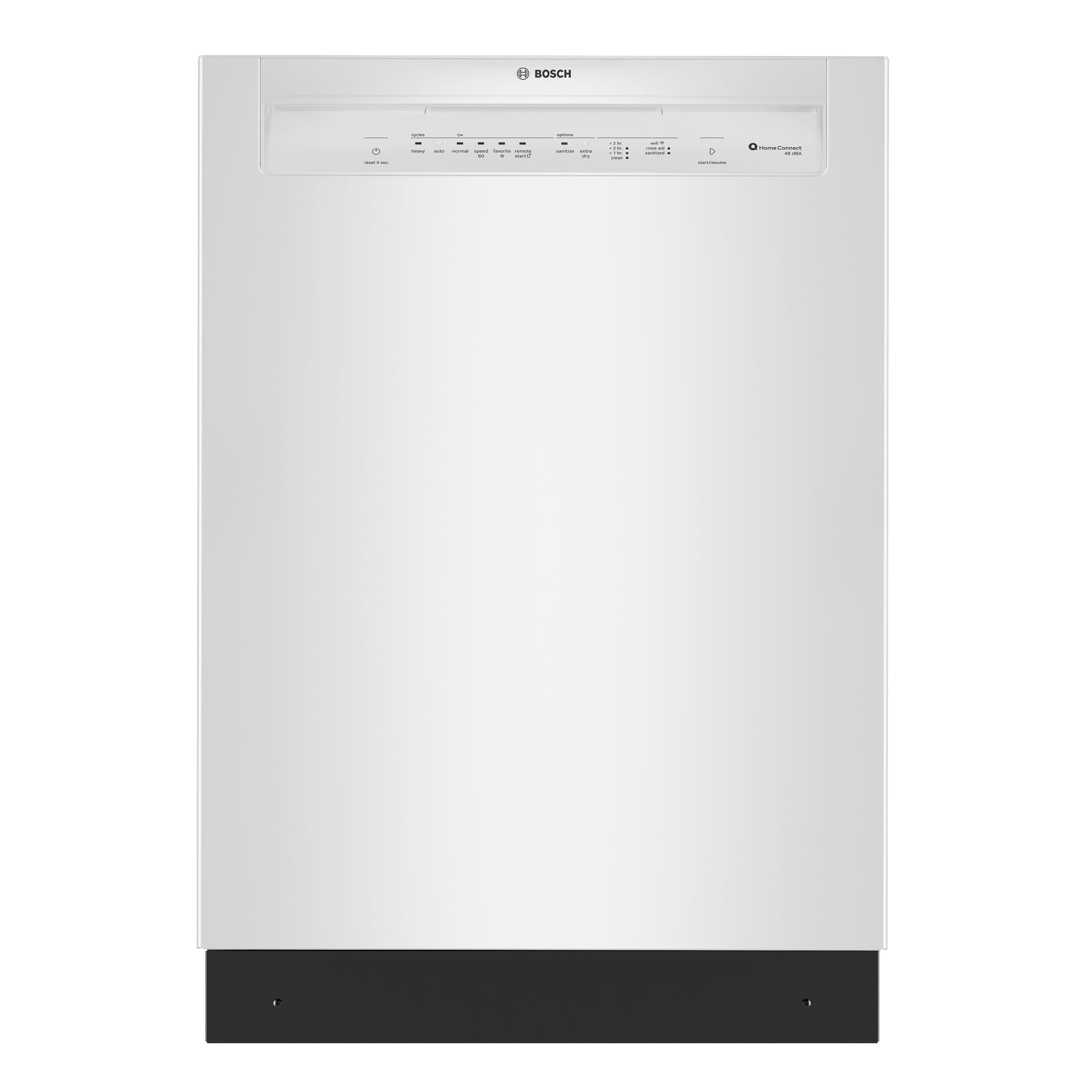 Bosch - 300 Series 24" Front Control Smart Built-In Stainless Steel Tub Dishwasher with 3rd Rack and PrecisionWash, 48 dBA - White - Front_Zoom