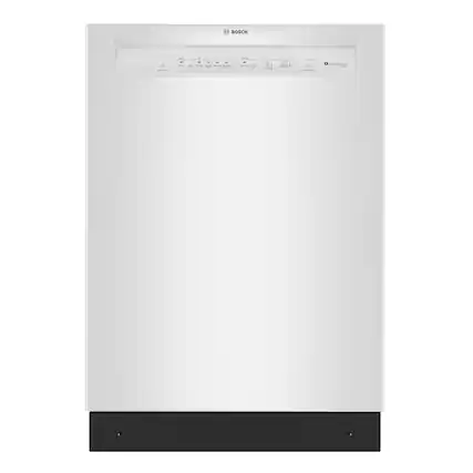 Front. Bosch - 300 Series 24" Front Control Smart Built-In Stainless Steel Tub Dishwasher with 3rd Rack and PrecisionWash, 48 dBA - White.