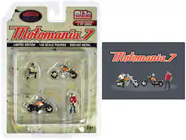 American Diorama - "Motomania 7" 4 piece Diecast Figure Set(2 Figures 2 Motorcycles)Limited Edition to 4800 pieces Worldwide for 1/64 scale - Multi