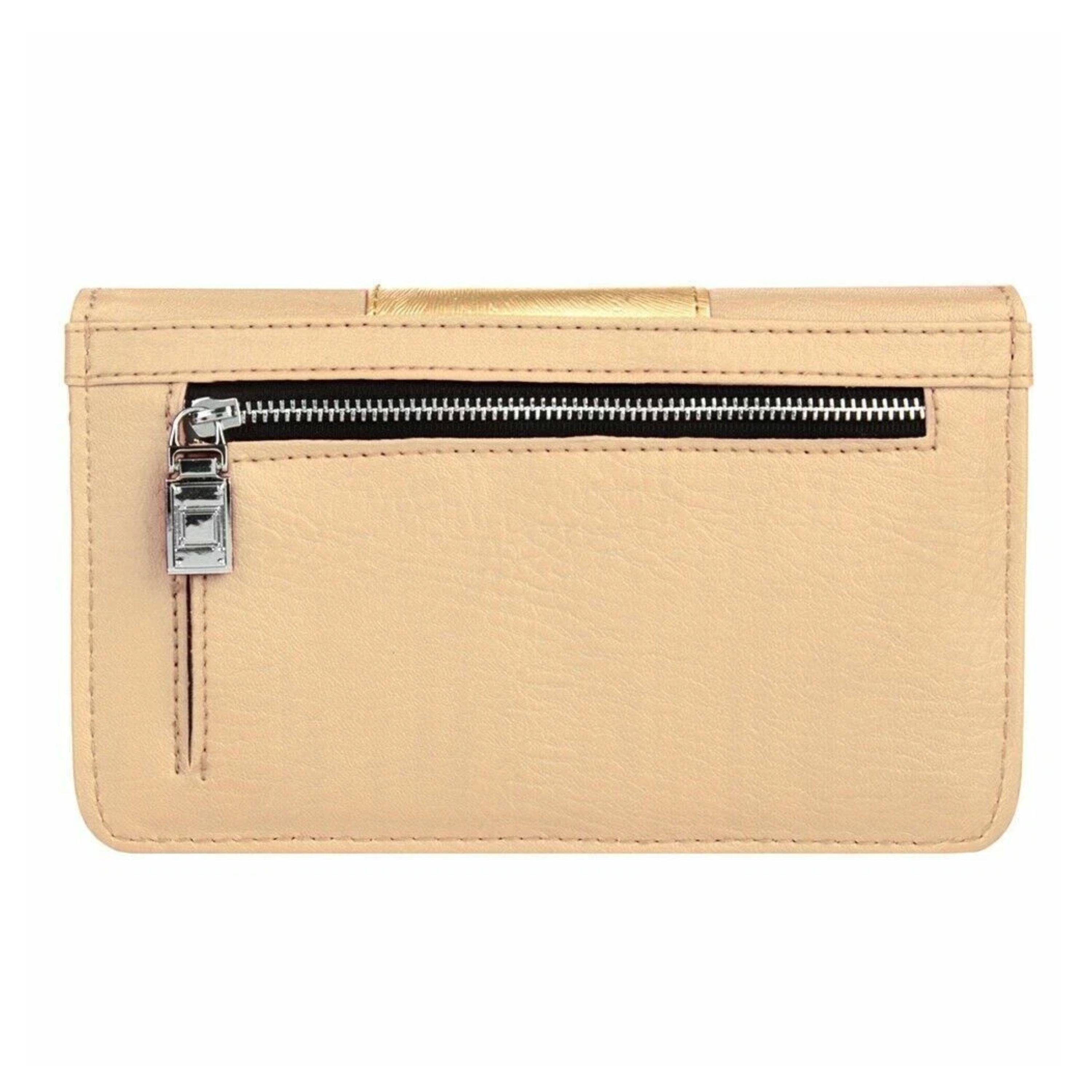 Back. Kitcheniva - Women Phone Wallet Purse Crossbody Bag For Samsung Galaxy A35 5G Beige/Gold - Beige/Gold.