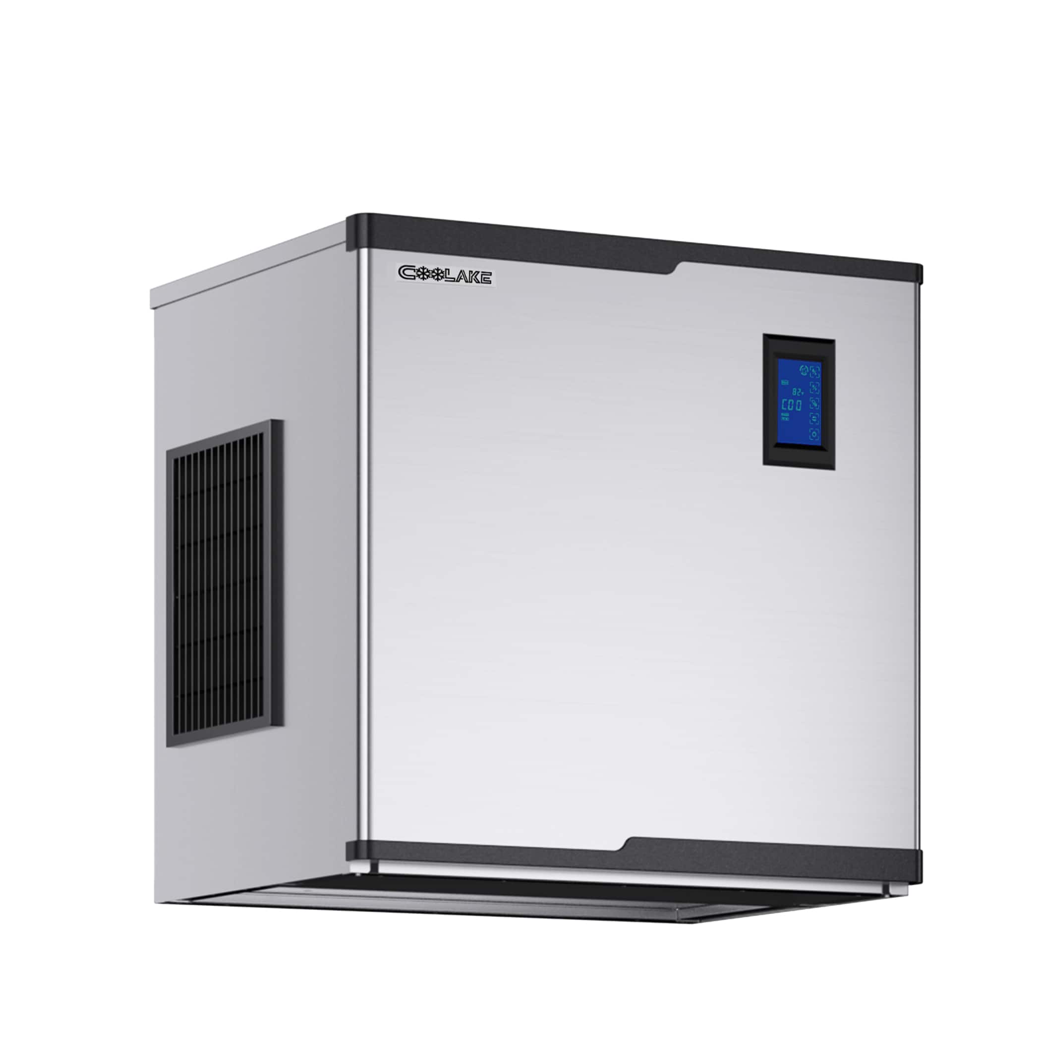 Coolake - 22 Inch Commercial Ice Maker 450lbs/24H, Full Cube Air Cooled Stainless Steel Freestanding Ice Machine - Silver
