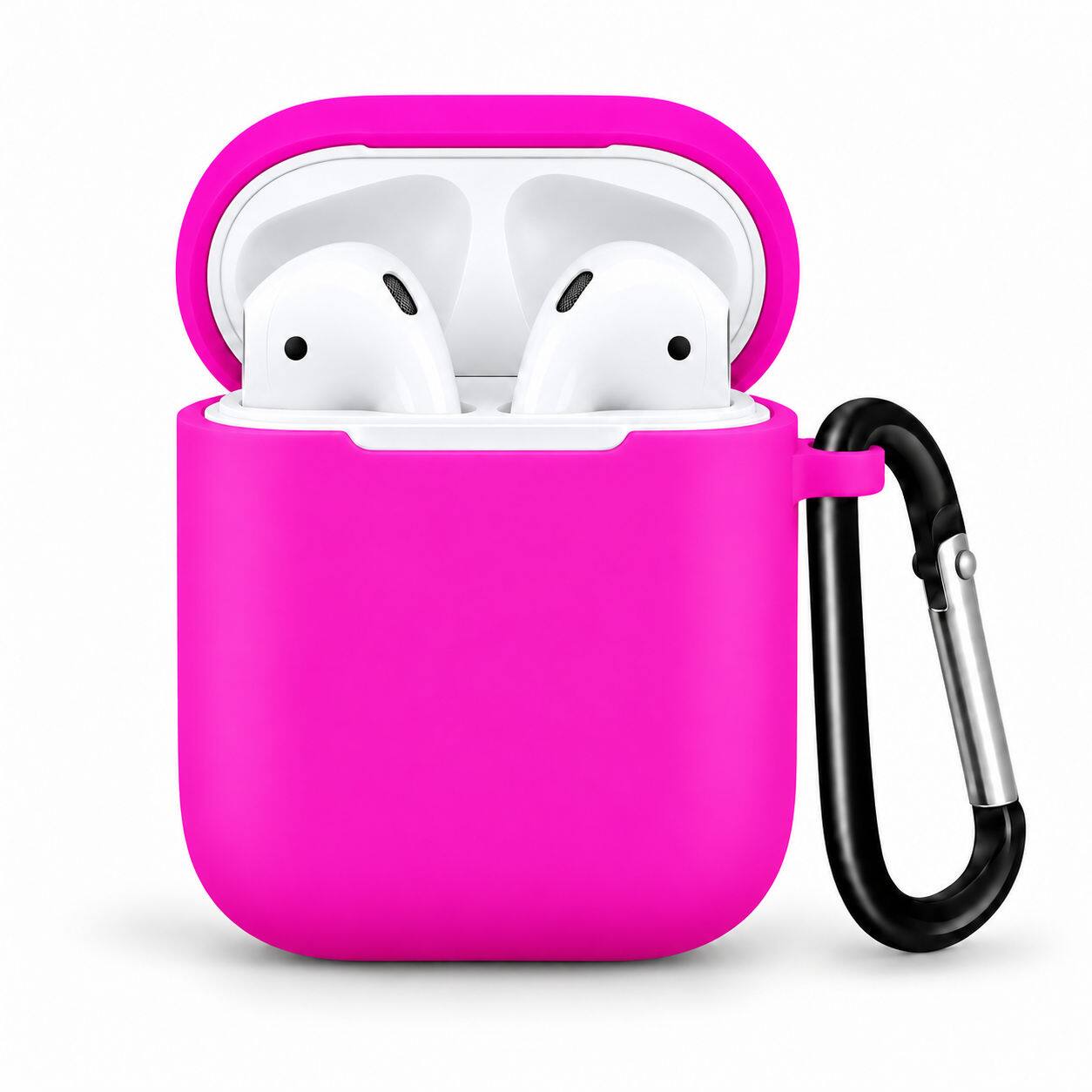Front. Entronix - Entronix Liquid Silicone Case for Apple AirPods 1st and 2nd Generation - Hot Pink.
