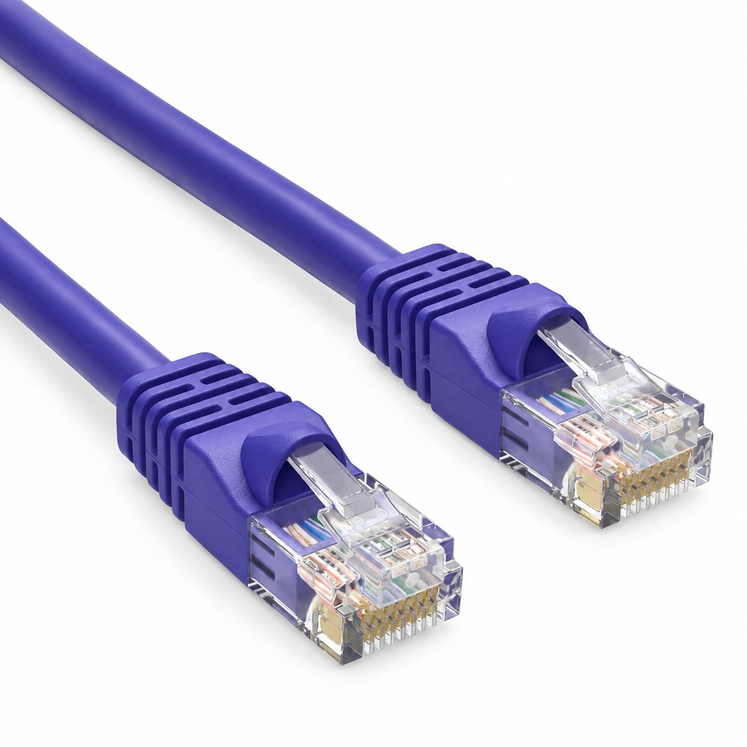 Front. Sanoxy - Sanoxy 15ft Cat5e 350 MHz UTP Snagless Ethernet Network Patch Cable, Purple - Purple.