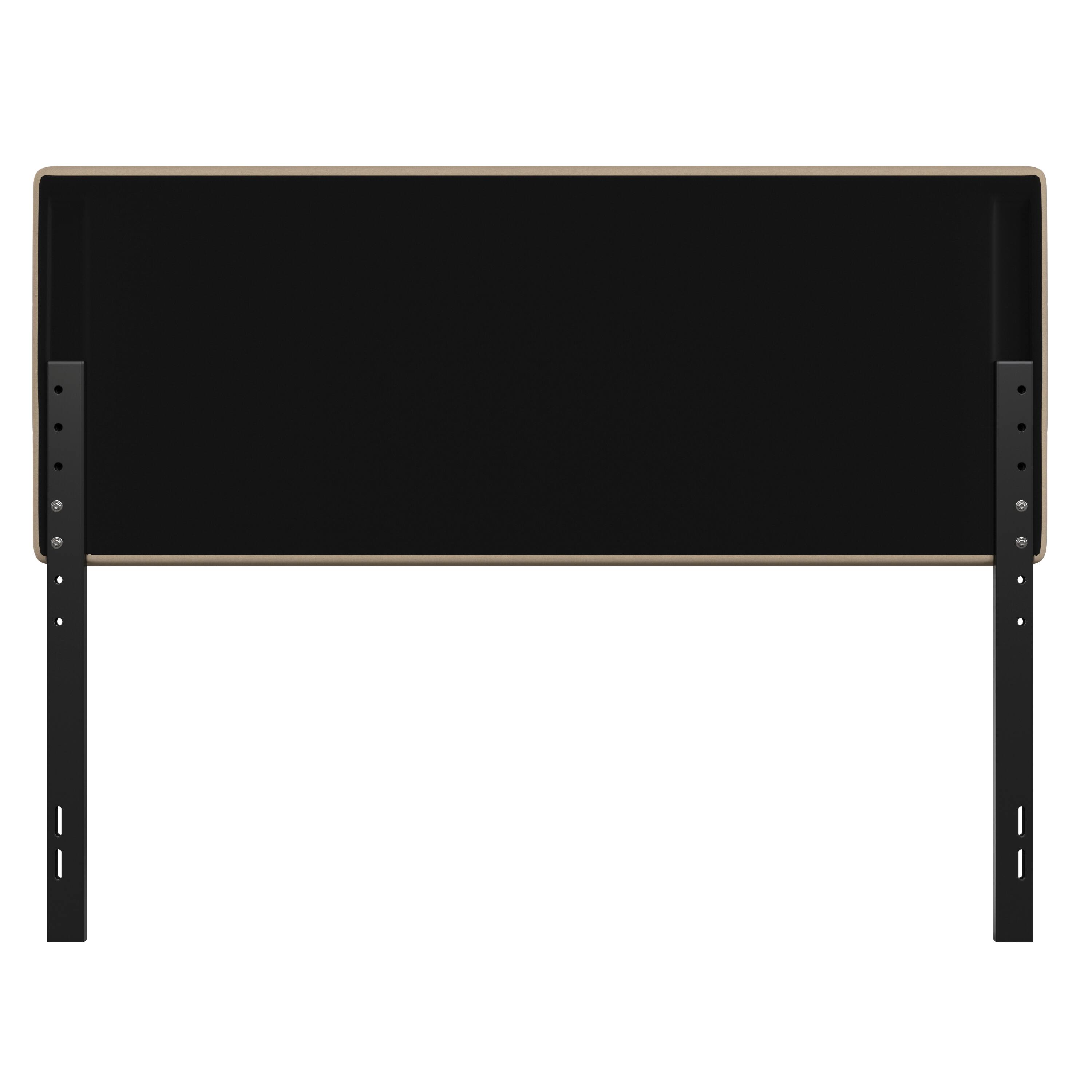 Alt View 7. Emma + Oliver - Gannon Modern Upholstered Headboard with Horizontal Line Stitching and Adjustable Height Rails - Cream.