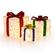 Front. Costway - Set of 3 Christmas Lighted Gift Boxes Pre-lit Present Decoration with 48 Lights - White/Red/Golden/Green/Blue.