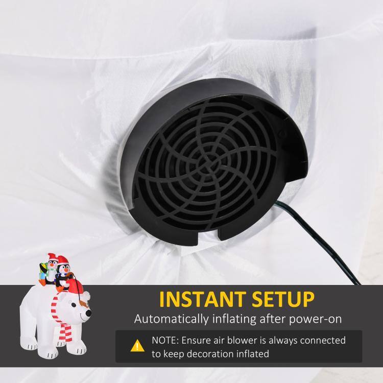 INSTANT SETUP  
Automatically inflating after power-on  
NOTE: Ensure air blower is always connected to keep decoration inflated