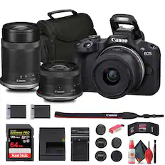 Canon EOS 55
Canon 100
Canon 55-210
Canon 8 J 18-45
SanDisk Extreme PRO 170 MB/s V30 64 GB
Canon Charger
Canon Batteries
Canon Lens Caps
Canon Lens Hood
Canon Lens Cleaning Kit
Canon Camera Bag
Canon Strap
Canon Lens Cap