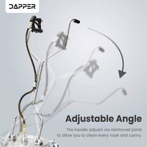 DAPPER Adjustable Angle  
The handle adjusts via reinforced joints to allow you to clean every nook and cranny.
