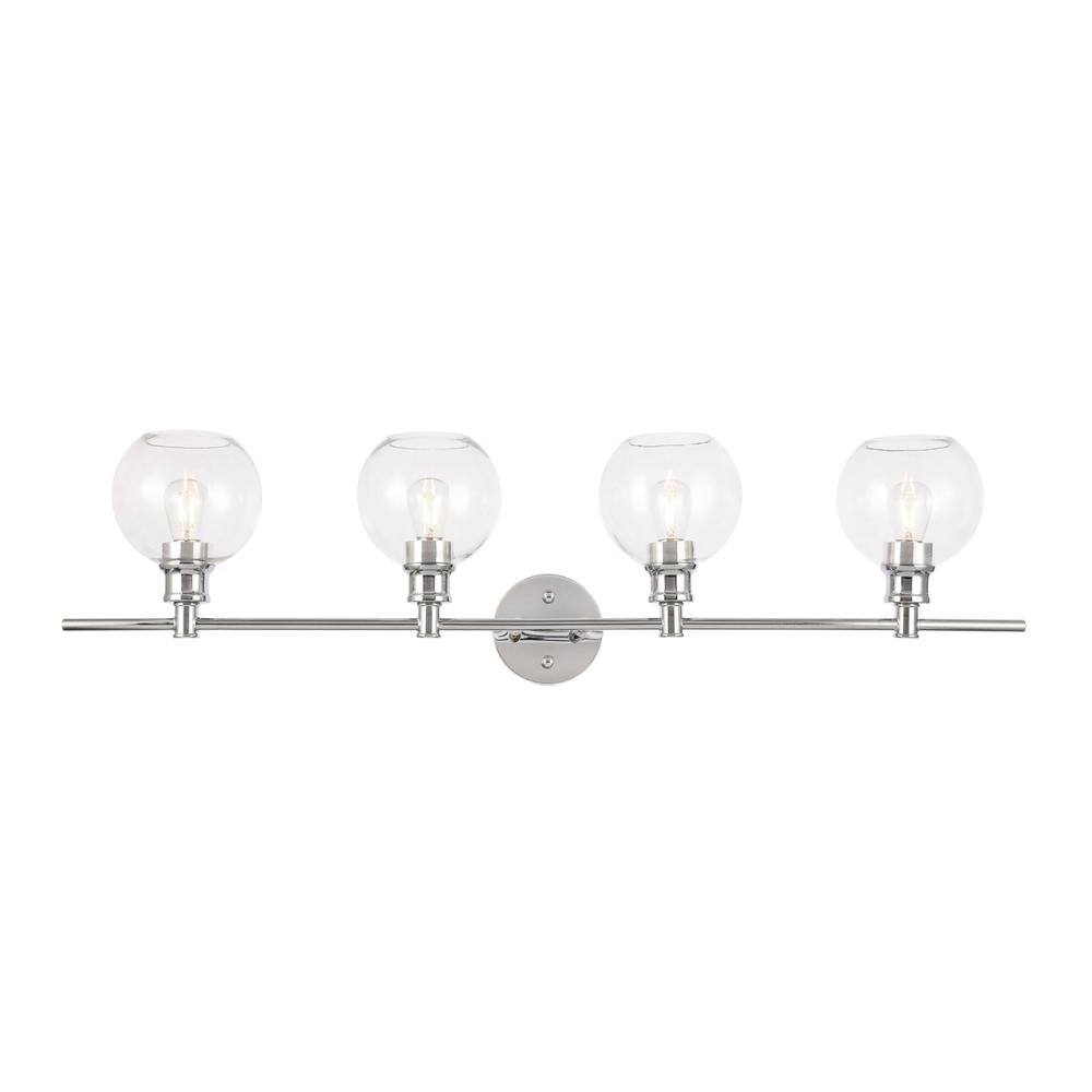 Alt View 10. Living District - Collier 4 light Chrome and Clear glass Wall sconce - Chrome And Clear Glass.