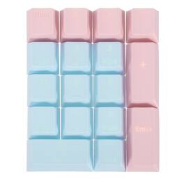 Unique Bargains - 17 Keys PBT Keycap Set, Colorful Mechanical Numpad Numeric Keypads Portable Keycaps for Office Gaming DIY - Blue Pink