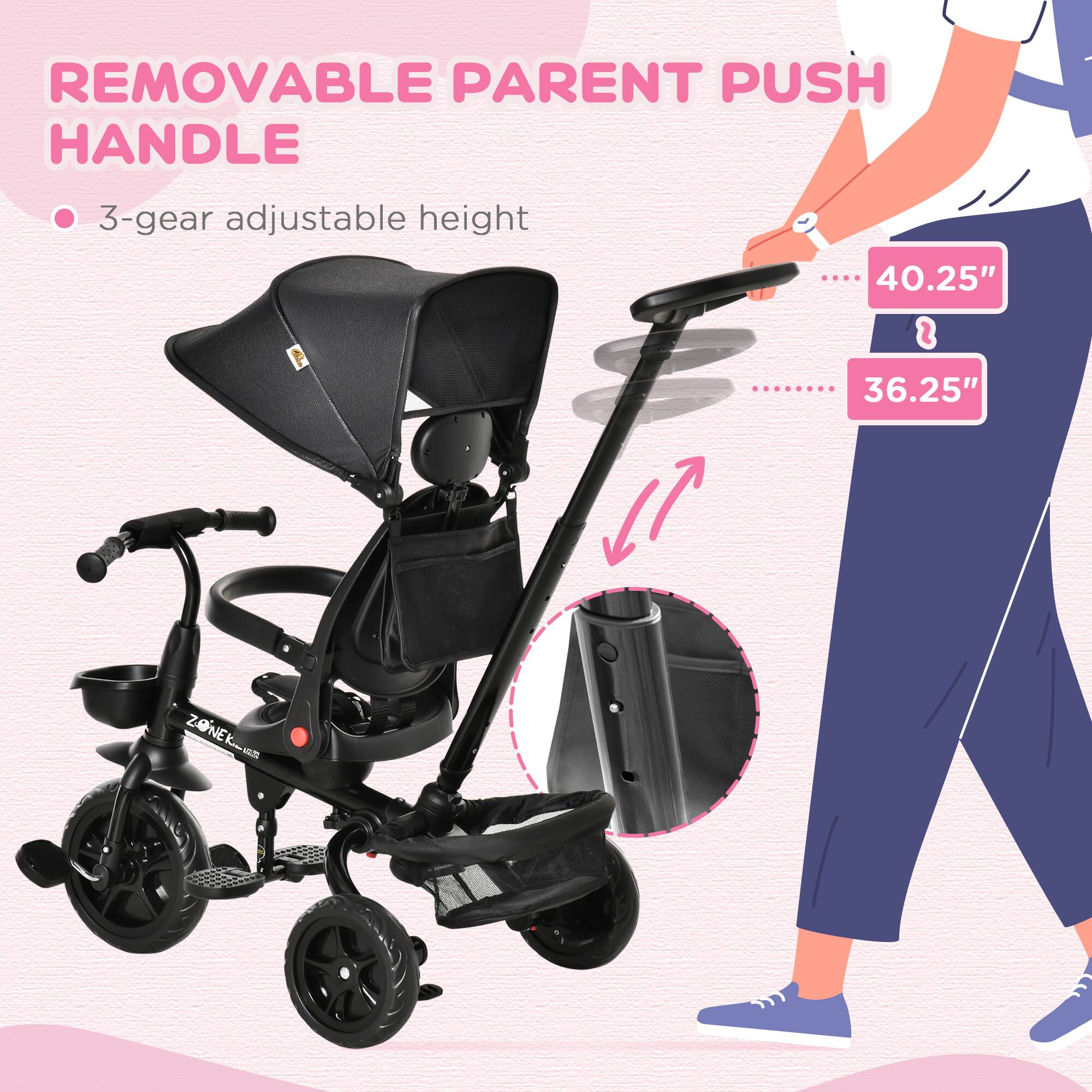 REMOVABLE PARENT PUSH HANDLE

- 3-gear adjustable height

40.25"

36.25"