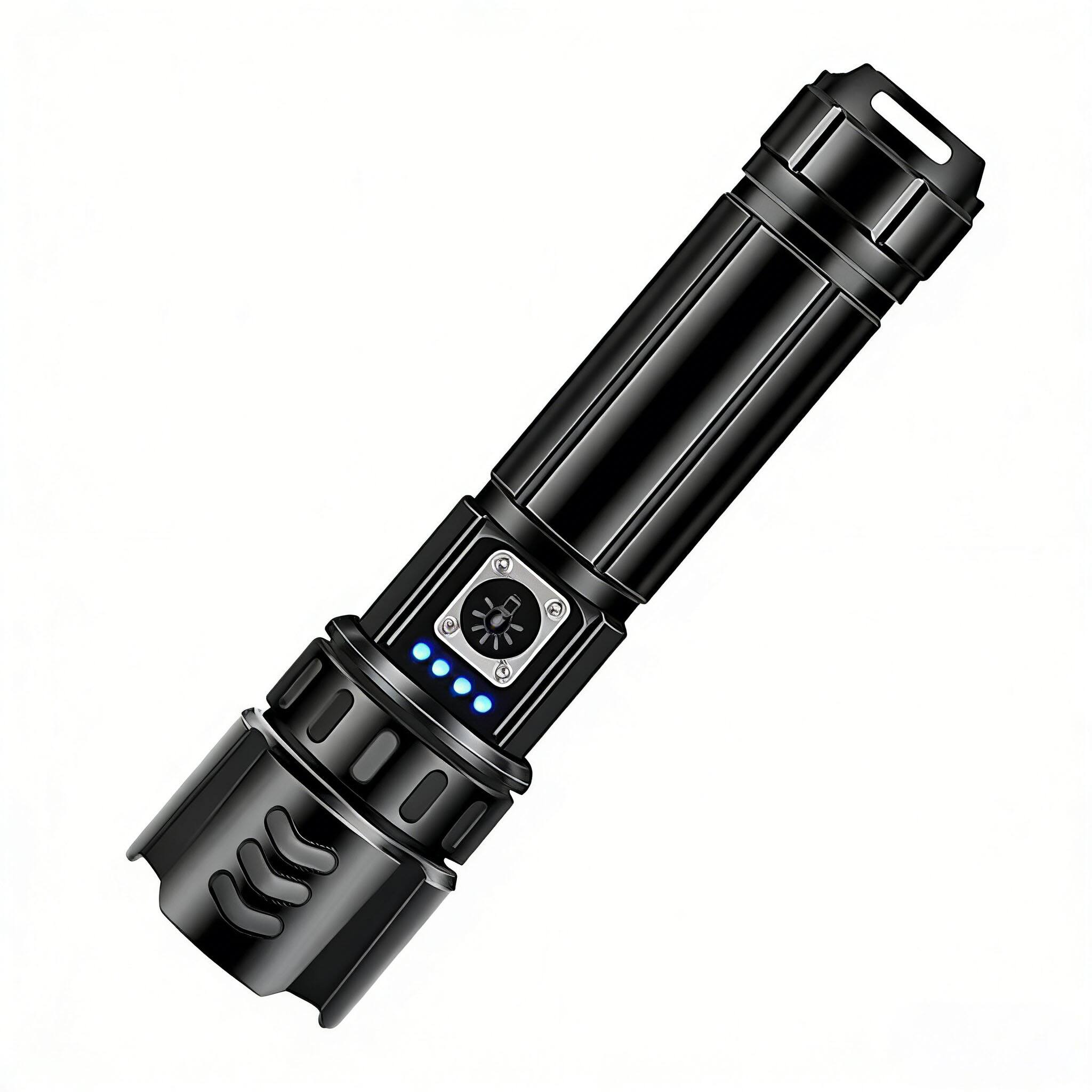 Angle. PRIMEPLUS - Ultra-Bright 1000 Lumen LED Tactical Flashlight with 5 Modes, IP44 Waterproof, Power Bank Function for Camping & Emergen.