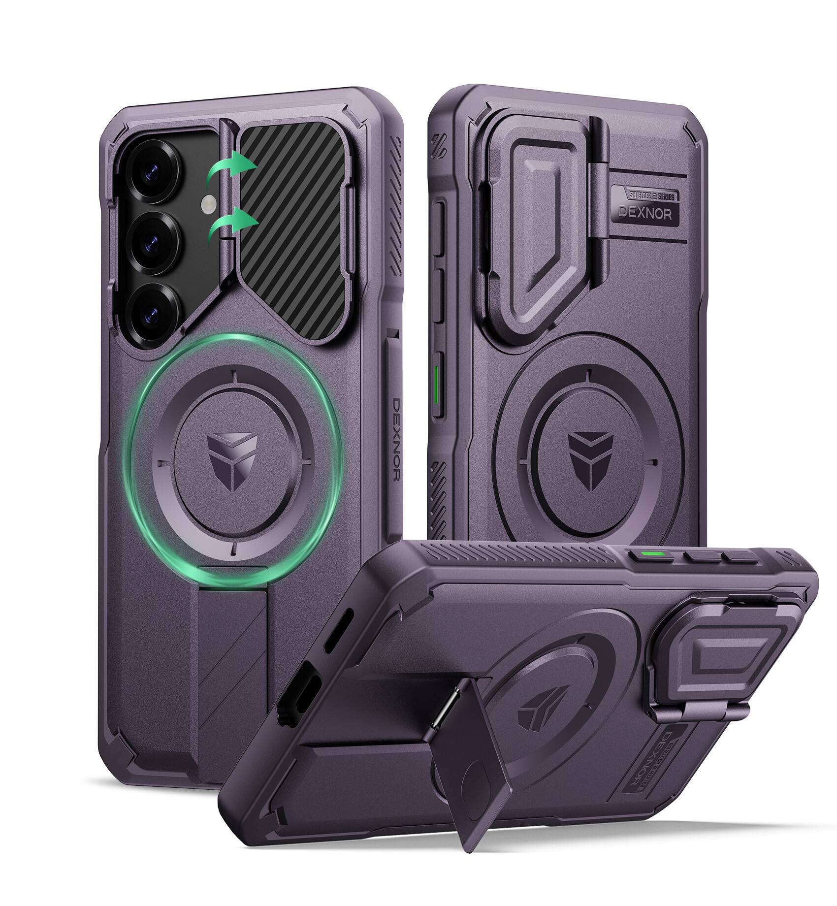 Dexnor Rugged Case for Samsung Galaxy S25 with Flip Camera Cover ...