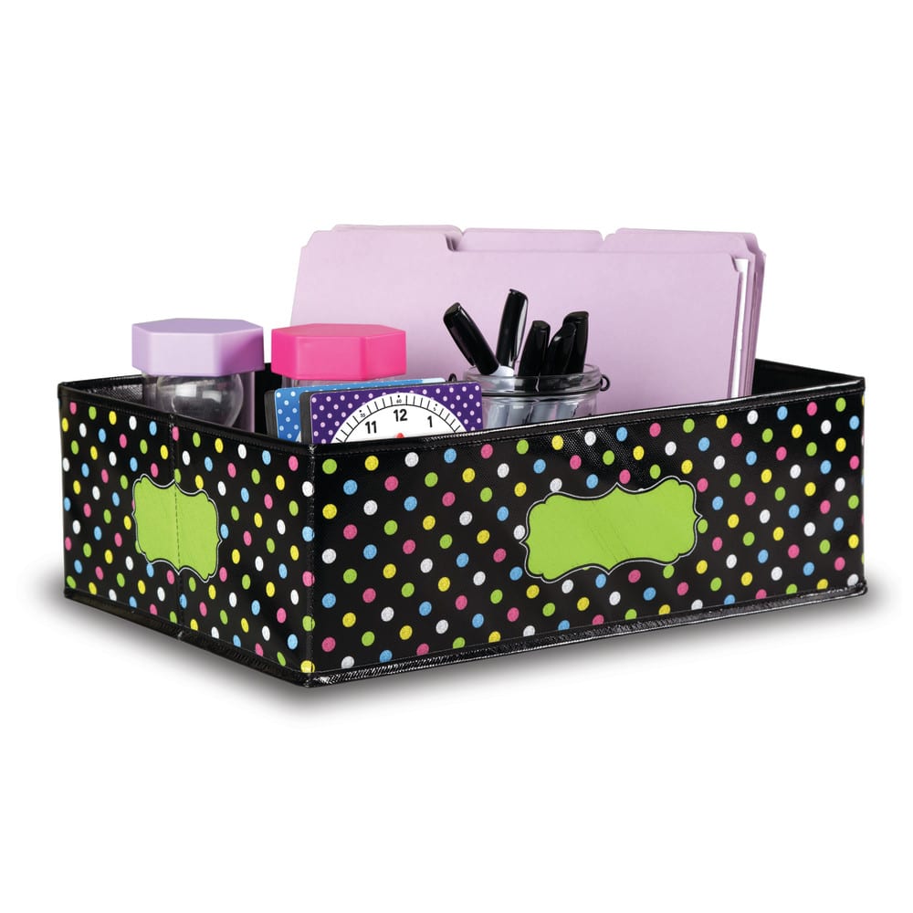 Teacher Created Resources - Chalkboard Brights Storage Bin, 16" x 11" x 5"