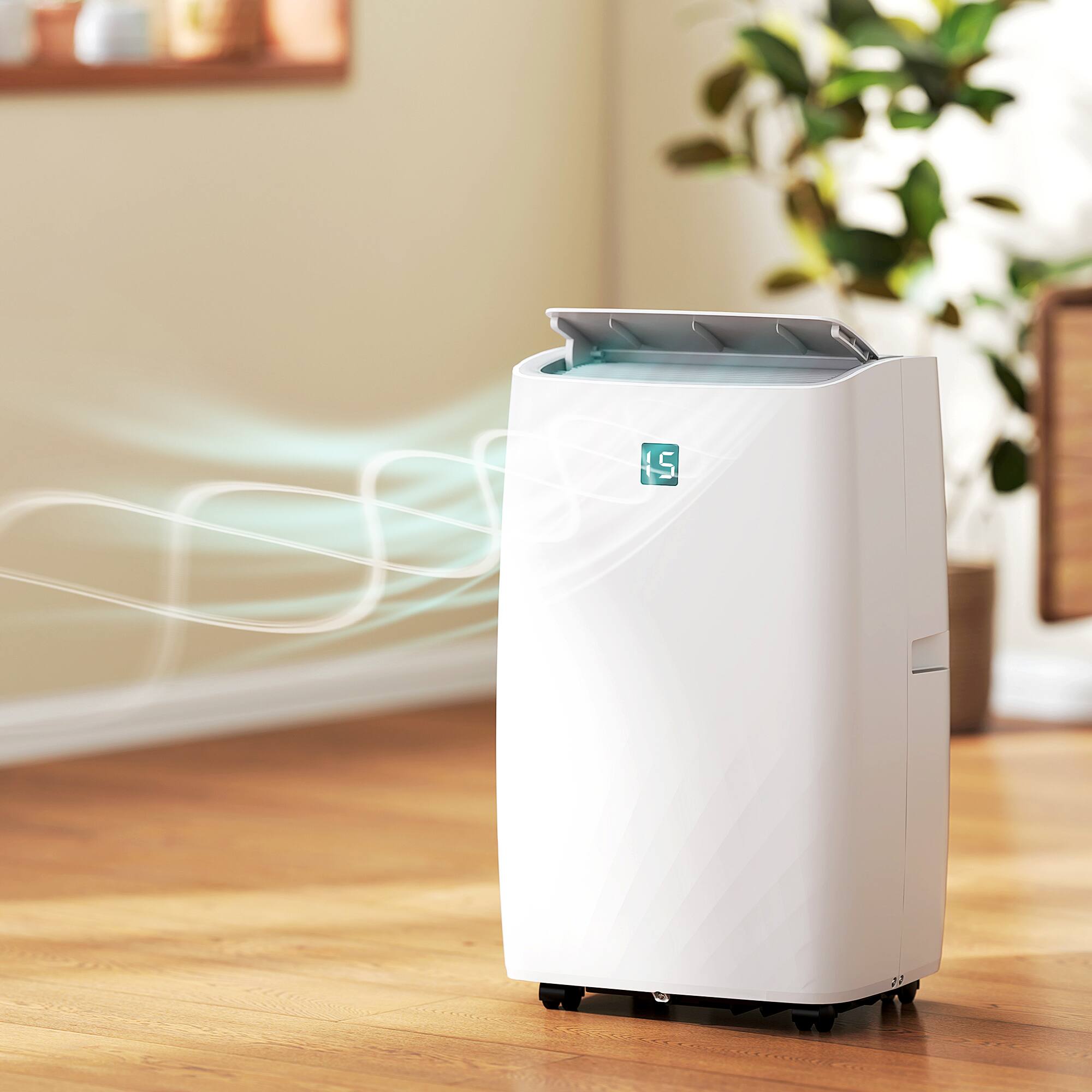 Alt View 1. Homcom - BTU Portable Air Conditioner, AC Unit with Cool, Dehumidifier, Fan, 549 Sq. ft, 24H Timer On Off - White.